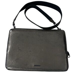 Rebecca Minkoff Metallic Leather Crossbody Shoulder Laptop bag
